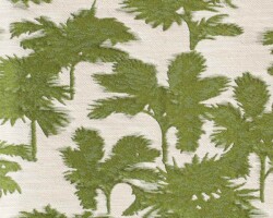 Green palm leaf pattern fabric texture for home decor. Maison Mermont.