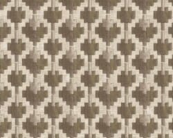 Geometric pattern in earthy tones on textile fabric for home decor. Maison Mermont.