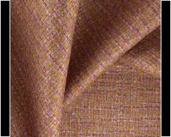 Rustic brown woven fabric with subtle metallic sheen, ideal for upholstery or drapery. Maison Mermont.