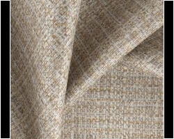 Textured beige woven fabric for home décor, versatile and elegant for upholstery. Maison Mermont.