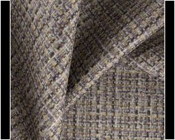 Textured gray and brown woven fabric for home furnishings, showcasing intricate patterns. Maison Mermont.