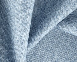 Soft blue woven fabric texture for home décor, showcasing elegant craft. Maison Mermont.