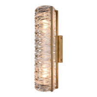 Elegant wall sconce featuring a textured glass shade and gold finish, perfect for modern decor. Maison Mermont.