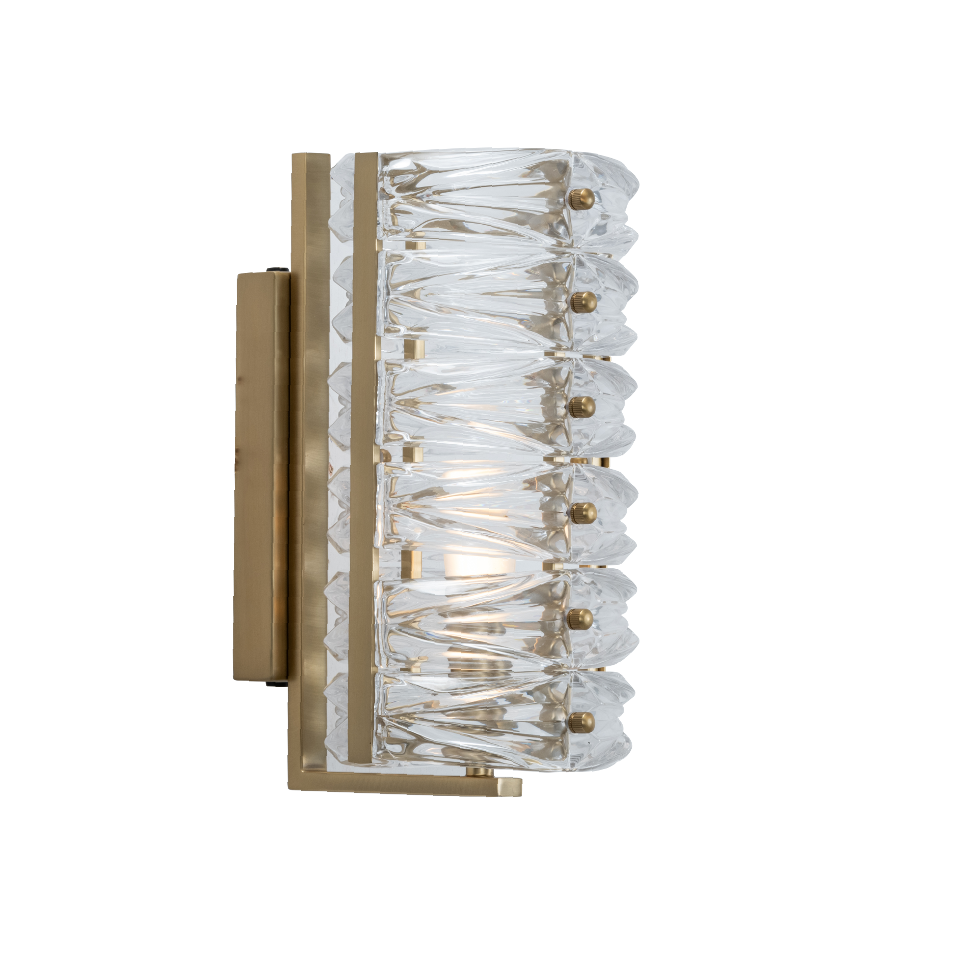 Elegant wall sconce with crystal accents and gold frame, perfect for enhancing interior decor. Maison Mermont.