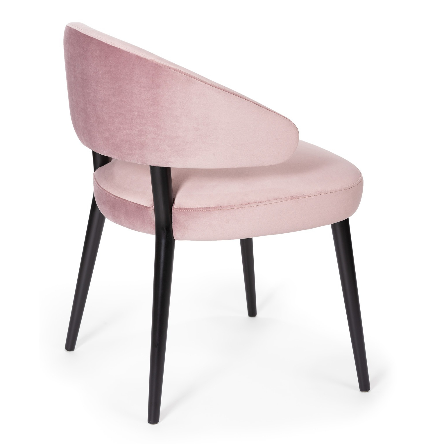 Maison Mermont - Madelyn Dining Chair Stylish pink velvet chair with sleek black legs, perfect for modern interiors. Ideal for dining or accent seating. Maison Mermont.
