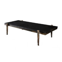 Roma Coffee Table Handcrafted metal coffee table with bronze textured legs, showcasing modern artisanal design. Maison Mermont